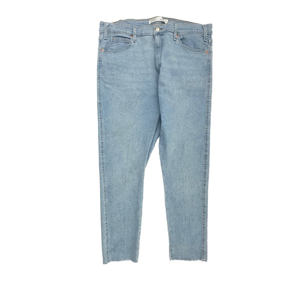 Signature By Levi Strauss High Rise Skinny Raw Hem Women size 18 Blue Denim jean
